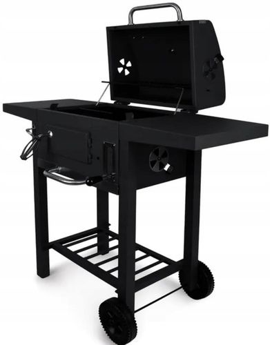 MOCNY GRILL WĘGLOWY OGRODOWY DWA RUSZTY POPIELNIK TERMOMETR DWIE PÓŁKI XXL na Arena.pl