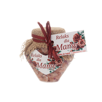 sól himalajska "relaks dla mamy" z płatkami róż, pojemnik serce