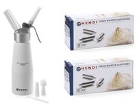 SYFON DO BITEJ ŚMIETANY HENDI 0,5L Z NABOJAMI N2O 100 SZTUK KOMPLET ZESTAW