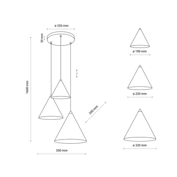 CONO MIX LAMPA WISZĄCA 3 SML zdjęcie 9