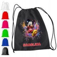 WOREK PLECAK SPORTOWY NA WF DLA DZIECI - MYSZKA MICKEY MIKI + IMIĘ! BAJKA