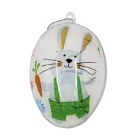 Jajko Akrylowe Dekoracyjne na Wielkanoc - Królik z Marchewką