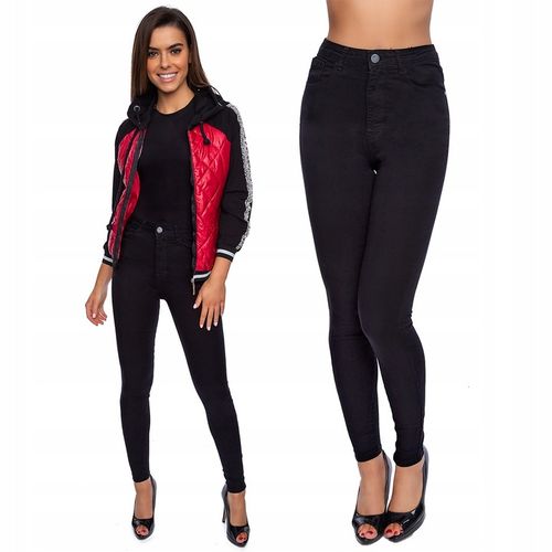 KLASYCZNE SPODNIE JEANS GOODIES CZARNE DAMSKIE RURKI _ 3XL/46 na Arena.pl