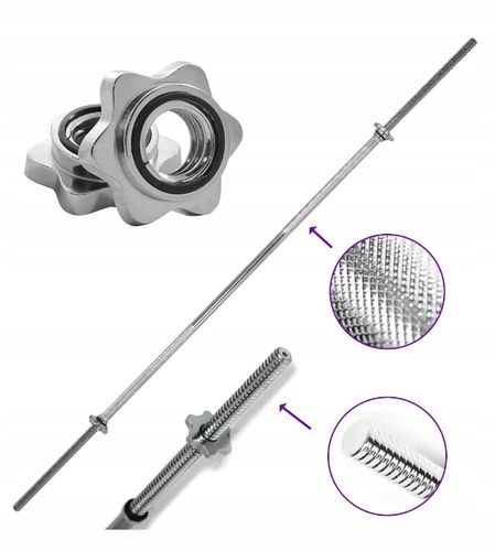 Zestaw kulturystyczny 50kg obciążenia bitumiczne gryf prosty 120cm 25mm na Arena.pl