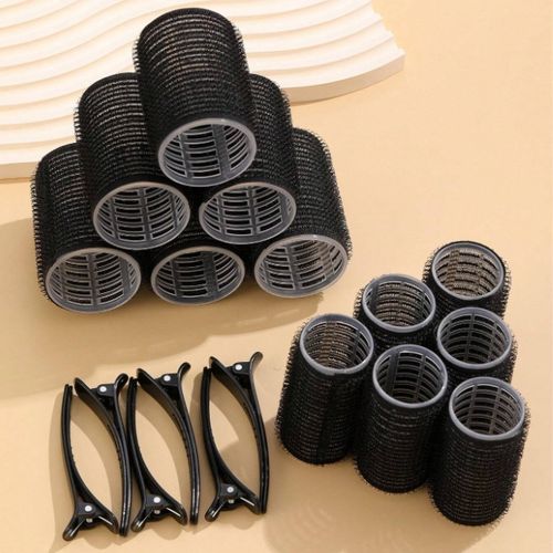 Zestaw Wałki do włosów różne rozmiary + spinki 18el Czarne loki fale na Arena.pl