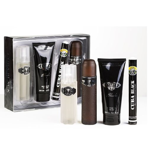 Cuba Black zestaw woda toaletowa spray 100ml + woda toaletowa spray 35ml + żel pod prysznic 200ml + woda po goleniu spray 100ml na Arena.pl
