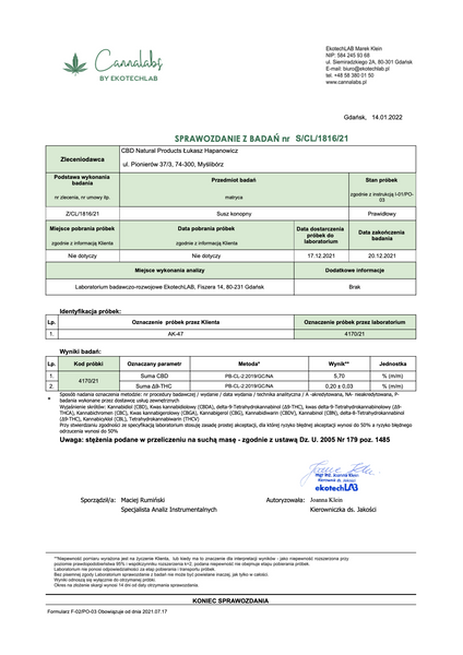 Susz konopny CBD AK 47 2 g zdjęcie 6
