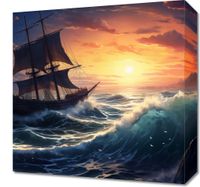 Obraz 40x40cm Wzburzone Fale Oceanicznej Przeprawy