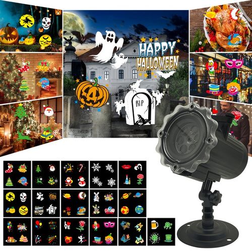 ŚWIĄTECZNY PROJEKTOR LED LASEROWY 16 slajdów 64 MOTYWÓW z pilotem na Arena.pl