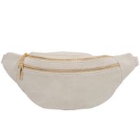 VERA PELLE nerka zamszowa saszetka biodrówka V660 kremowa