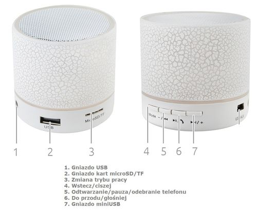 Głośnik bluetooth świecący G4800 biały na Arena.pl