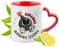 Dla Synowej Kubek Czerwony Z Uszkiem W Kształcie Serca Na Prezent