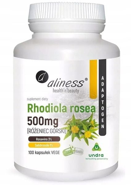 RHODIOLA ROSEA 500MG 60 KAPS - ALINESS zdjęcie 1