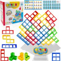 64-CZĘŚCIOWA GRA RÓWNOWAŻĄCA EDUKACYJNA UKŁADANKA DLA DZIECI TETRA TOWER 3D