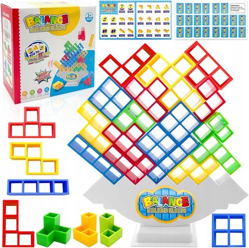 64-CZĘŚCIOWA GRA RÓWNOWAŻĄCA EDUKACYJNA UKŁADANKA DLA DZIECI TETRA TOWER 3D na Arena.pl