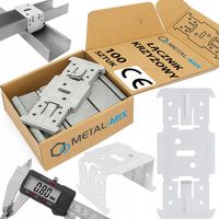 ŁĄCZNIK KRZYŻOWY PŁASKI DO SUFITÓW PŁYT GK PROFILI CD60 MOCNY 100sztuk