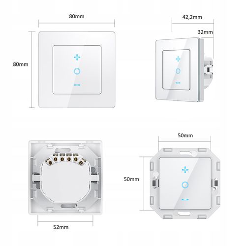 Ściemniacz Dotykowy 1 Obwodowy WiFi TUYA PSMART RM Biały Szkło na Arena.pl
