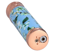 Zapalniczka Żarowa ''Jasnoniebieskie tło + zielone liście i białe kwiaty''