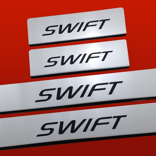 Listwa progowa SUZUKI SWIFT MK4 Stal nierdzewna 304 połysk z czarnymi liter na Arena.pl