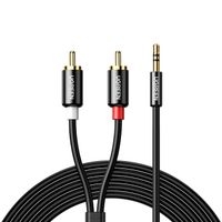 kabel przewód audio 3.5 mm mini jack - 2rca 1.5m czarny