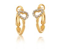 Okrągłe kolczyki z sercami zdobionymi kryształkami Preciosa