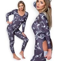 PIŻAMA Rozpinana klapka SEKSOWNA SZARA r.M