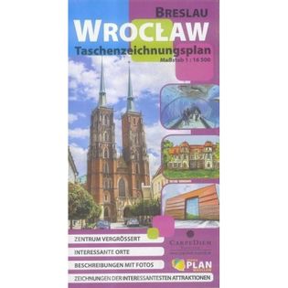 Wrocław Breslau Taschenzeichnungsplan. Rysunkowy plan kieszonkowy (wersja niemiecka) 1:16 500 Opracowanie zbiorowe