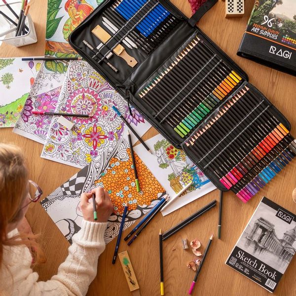 KREDKI OŁÓWKI ARTYSTYCZNE PROFESJONALNE ZESTAW 100 zdjęcie 9