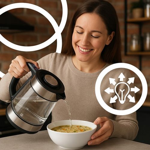 DUŻY CZAJNIK ELEKTRYCZNY 1,7L REGULACJA TEMPERATURY PODŚWIETLANY RGB na Arena.pl