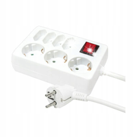 Listwa zasilająca LogiLink LPS210 7 gniazd Schuko/Euro ON/OFF, 5m, biała
