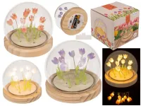 Szklana Kula z Podświetleniem LED - Dekoracja z Tulipanami