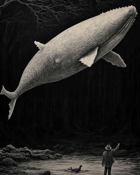 Plakat 40x50cm Biały Wieloryb zdjęcie 1