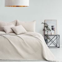 Narzuta pikowana dwustronna SOFTA 170x210 j. beżowa + kremowa AmeliaHome