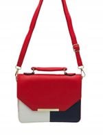 Victoria J. - torebka listonoszka czerwony biały granatowy VJ-991