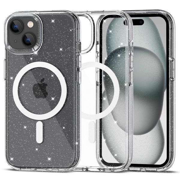 TECH-PROTECT FLEXAIR HYBRID MAGSAFE IPHONE 15 GLITTER CLEAR zdjęcie 1