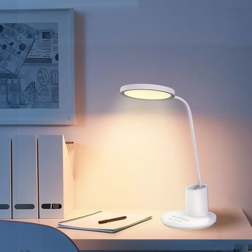 lampka biurkowa led szkolna trzy barwy światła do pracy z pojemnikiem na Arena.pl