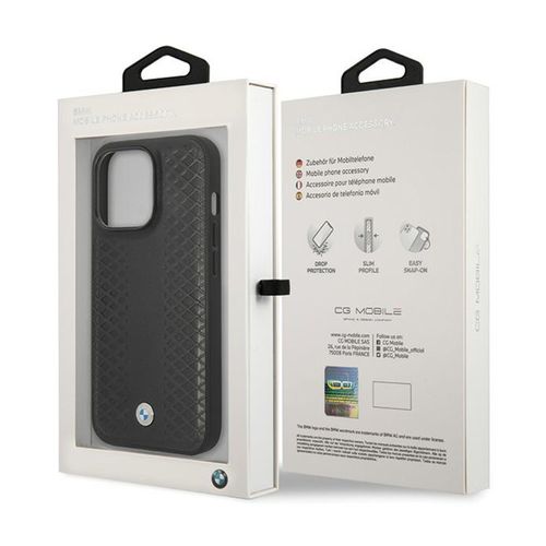 BMW Leather Diamond Pattern - Etui iPhone 14 Pro (Czarny) na Arena.pl
