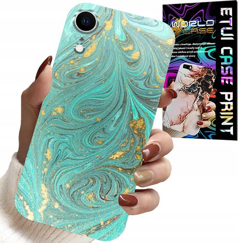 ETUI DO IPHONE XR - MARMURKOWE WZORY + SZKŁO HARTOWANE na Arena.pl