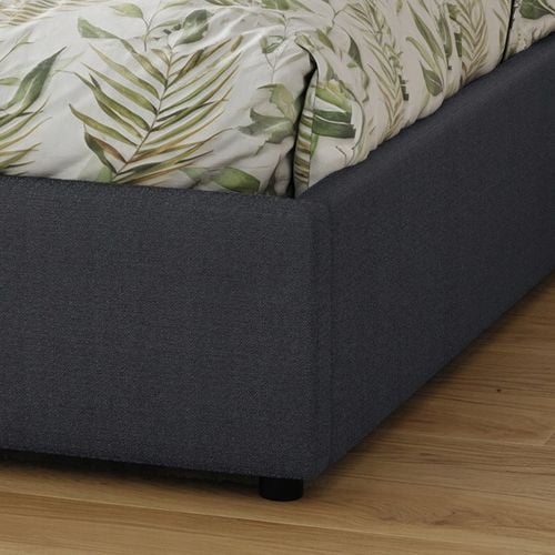 Łóżko tapicerowane 160×200 z pojemnikiem i zagłówkiem Mika szare na Arena.pl