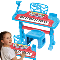 Elektroniczne Pianino Duży Zestaw Mikrofon Krzesełko Fortepian Dla Dzieci