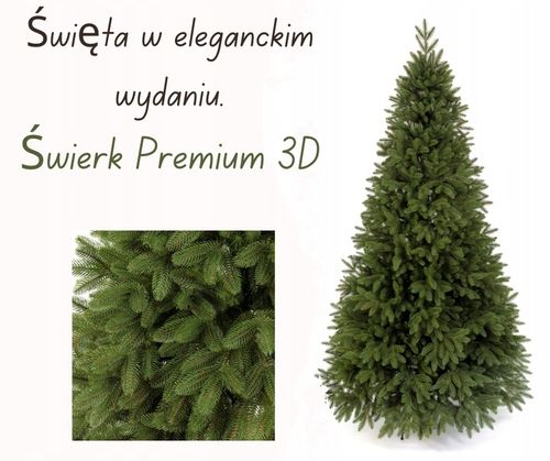 Choinka sztuczna Świerk 3D 100% PE REAL TREE 180 cm sylikonowa jak żywa na Arena.pl