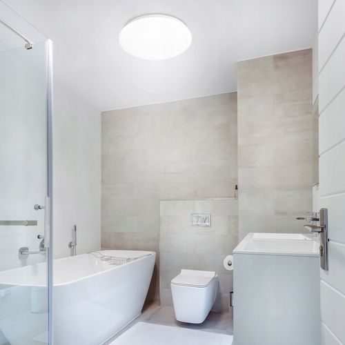 PANEL LED NATYNKOWY plafon sufitowy E27 OKRĄGŁY czujnik mikrofalowy na Arena.pl