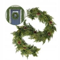 GIRLANDA CEDROWA SZTUCZNA 180 CM 7 SZYSZEK DEKORACJA ŚWIĄTECZNA DO SALONU