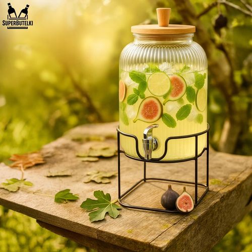 Słoik z kranikiem 5L słój szklany z kranem na stojaku dzbanek na Arena.pl