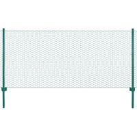 Siatka ogrodzeniowa ze słupkami, stal, 25 x 0,75 m, zielony