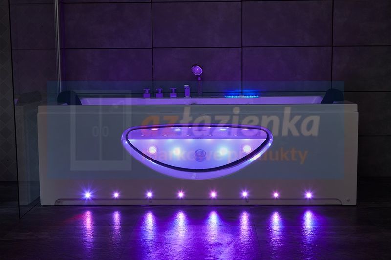 PROSTOKĄTNA WANNA Z HYDROMASAŻEM 180x80 SZYBA NEW! GRZAŁKA zdjęcie 25