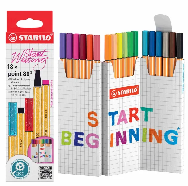 CIENKOPIS STABILO POINT 88 18 SZTUK ZIG-ZAG zdjęcie 1