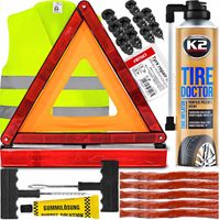 USZCZELNIACZ OPON ZESTAW NAPRAWCZY WKRĘTY WULKANIZACYJNE TRÓJKĄT KAMIZELKA