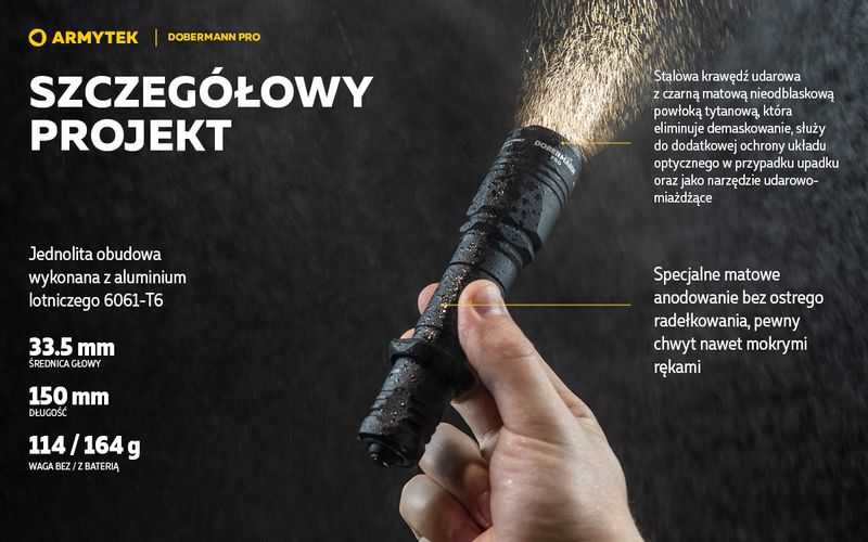 Latarka Armytek Dobermann Pro Magnet USB Warm zdjęcie 9