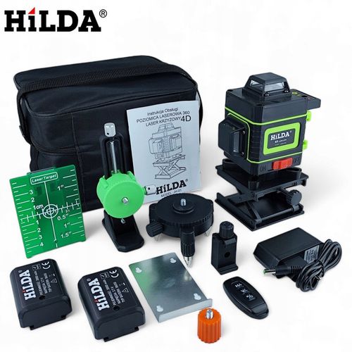 HILDA POZIOMICA 4D BLOKADA WAHADŁA LASER KRZYŻOWY STATYW 1,5 M 2 AKU na Arena.pl